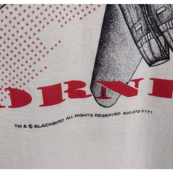 VTG F/A-18 Hornet Fighter Jet Plane Eviction Notice Oneita Cream T-Shirt Men M - Picture 3 of 10